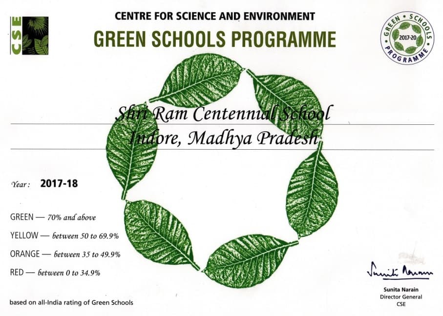 SRCS among the Top 17 GREEN SCHOOL in India