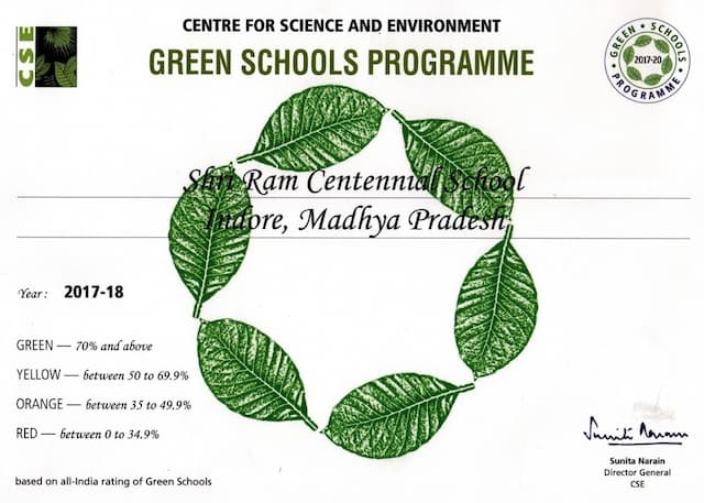 SRCS among the Top 17 GREEN SCHOOL in India