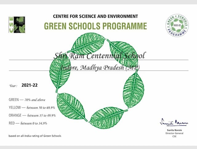 SRCS was once again awarded the Green School Award by the Centre for Science & Environment for the year 2020 – 2021.