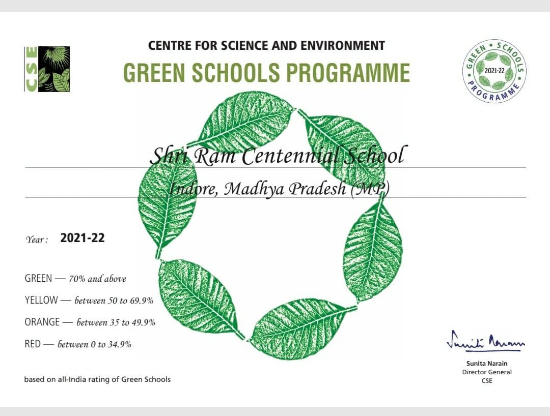 SRCS was once again awarded the Green School Award by the Centre for Science & Environment for the year 2020 – 2021.