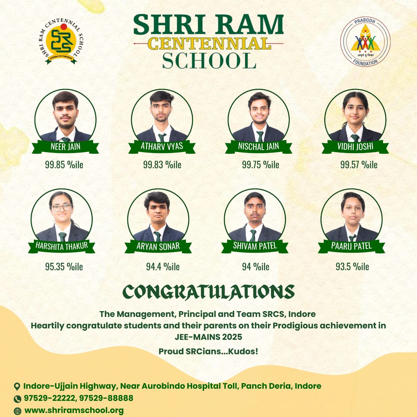 SRCians shine in JEE Mains 2025